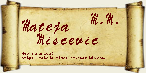 Mateja Miščević vizit kartica